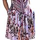 Order Rox cotton summer dress in boho style soft lilac Cherry Flowers. PolMary. Livemaster. . Sundresses Фото №3