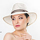 Wedding and evening handmade accessories. Summer straw hat `Ferrero`. Anna Andrienko. Arts and Crafts fair.