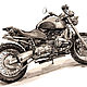 Reproduction / poster drawing of a BMW r1100r motorcycle, Fine art photographs, Moscow,  Фото №1