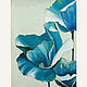 Poppies interior painting with a flower Turquoise flowers 60h80, Pictures, Izhevsk,  Фото №1