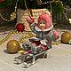 Ватная игрушка на ёлку «Девочка на санках». Елочные игрушки. Nina ArtHeart. Интернет-магазин Ярмарка Мастеров.  Фото №2