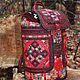 Cowberry Patchwork backpack, with pockets, Patchwork, Textile, Bordeaux. Backpacks. Svetlana (patchwork) patchwork. Online shopping on My Livemaster.  Фото №2