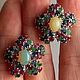 Earrings With opals, rubies, sapphires, Earrings, Voronezh,  Фото №1