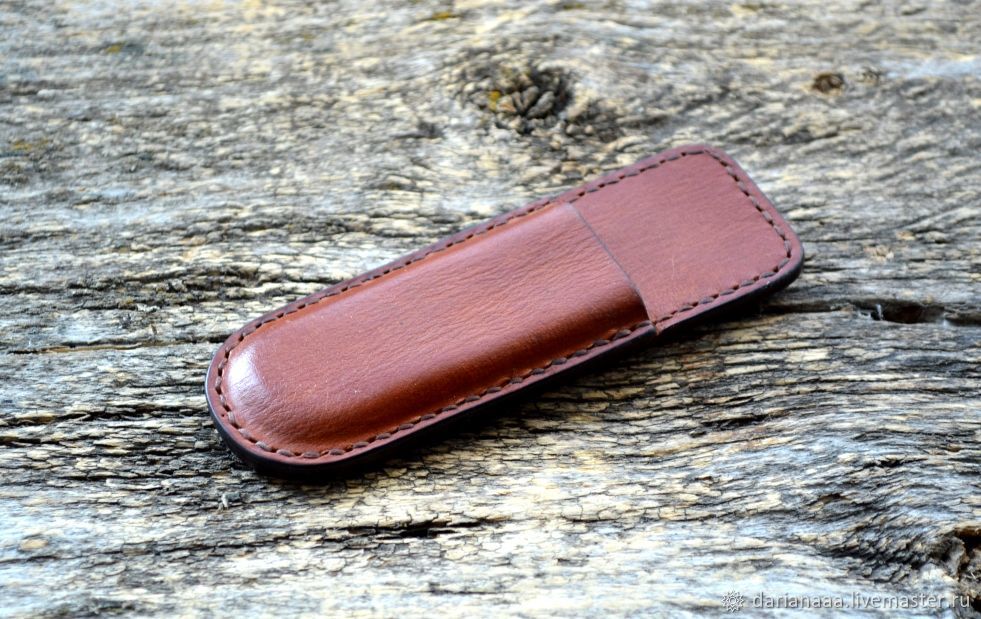 Leather belt case for folding knife купить на Ярмарке Мастеров