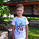 Дизайнерская футболка с принтом щенков хаски для детей. Футболки и топы. BASILLION [базильён]. Ярмарка Мастеров.  Фото №4