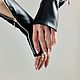 Women Fingerless Gloves Leather Cuffs Gloves Zipper Gauntlet. Mitts. Lora-S kozhanyh del master. Интернет-магазин Ярмарка Мастеров.  Фото №2