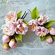 Заказать Невидимки из холодного фарфора "Нежная сакура". СветланаТерновская (Flower-life). Ярмарка Мастеров. . Цветы Фото №3