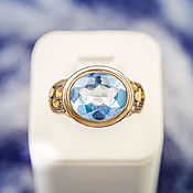 Украшения handmade. Livemaster - original item Gold plated silver sky blue topaz ring (RCOV12x10). Handmade.