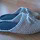 Knitted bedroom Slippers - flip flops ( cotton ), Slippers, Vyazniki,  Фото №1