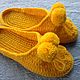Slippers - Slippers with pompoms, Slippers, Vyazniki,  Фото №1