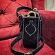 Заказать Сумка crossbody из чёрной кожи через плечо. Юлия Врублевская (vrublevsky-j). Ярмарка Мастеров. . Сумка через плечо Фото №3