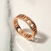 Украшения handmade. Livemaster - original item Ring with Roman numerals, Tiffany gold 585 (K6) Tiffany. Handmade.