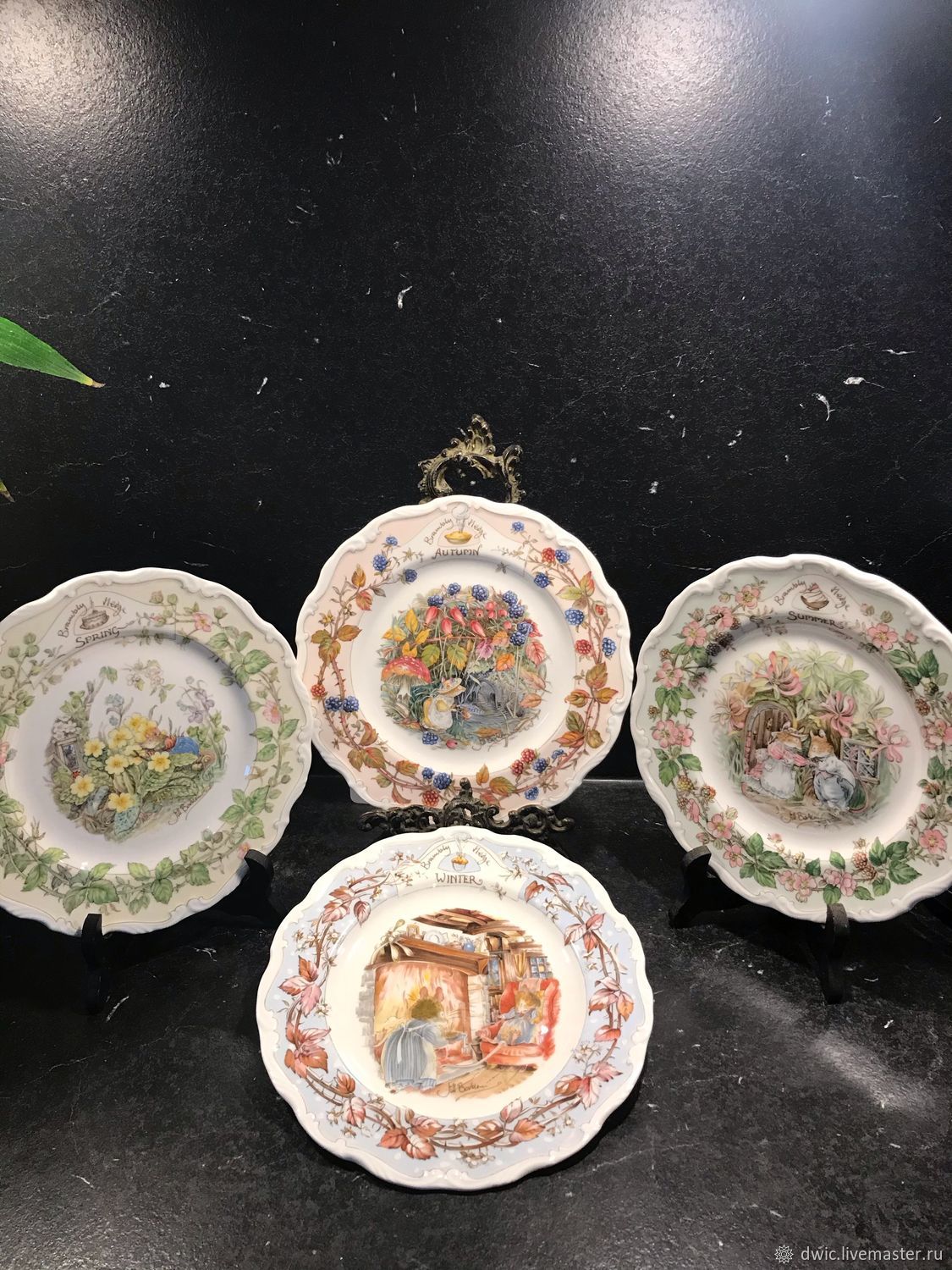 Decorative plates Royal Doulton 'Seasons,' England, Vintage interior, Arnhem,  Фото №1