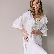 Одежда handmade. Livemaster - original item Cambric nightgown Madame white long. Handmade.