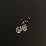 Украшения handmade. Livemaster - original item Classic earrings: stylish metal earrings with hematite, boho. Handmade.