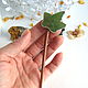 Wooden Ivy hairpin made of Beech with a real ECO leaf. Hairpin. WonderLand. Online shopping on My Livemaster.  Фото №2