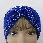 Аксессуары handmade. Livemaster - original item Headband with beads and beads, blue.. Handmade.