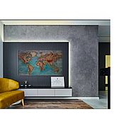 Картины и панно handmade. Livemaster - original item Picture of the WORLD MAP panel on the wall in the living room, office, business center. Handmade.
