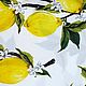 Штапель набивной лимоны на белом фоне