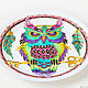 Decorative plate Owl dream catcher hand painted. Plates. Art by Tanya Shest. My Livemaster. Фото №6