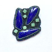 Украшения handmade. Livemaster - original item Brooch-pin: Trefoil with lapis lazuli. Handmade.