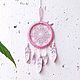 Pink and grey dream catcher with knitted feathers, Dream catchers, St. Petersburg,  Фото №1