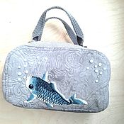 Сумки и аксессуары handmade. Livemaster - original item Fish cosmetic bag. Handmade.