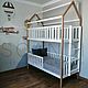 Детская двухъярусная кровать домик из массива с лестницей. Кровати. SCANDI. Ярмарка Мастеров.  Фото №6