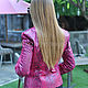 Bright pink python leather jacket. Outerwear Jackets. exotiqpython. My Livemaster. Фото №5