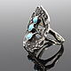 Ethnic Avant-garde series ring with turquoise in 925 HB0079 silver. Rings. Sunny Silver. My Livemaster. Фото №5