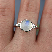 Кольцо из серебра, тонкое кольцо, серебряное кольцо, кольцо с камнем