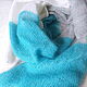 Knitted mohair scarf, Down stole with knitting needles mohair turquoise. Wraps. Lace Shawl by Olga. My Livemaster. Фото №4