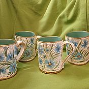 Посуда handmade. Livemaster - original item Mugs and cups: Large painted mugs. Italy. Handmade.