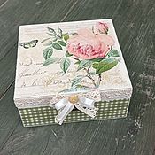 Для дома и интерьера handmade. Livemaster - original item Rose box retro style decoupage. Handmade.