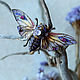  "Amethyst Cicada" модерн, украшения, бабочка. Брошь-булавка. Valeria Belova (Дом Лунной Росы). Интернет-магазин Ярмарка Мастеров.  Фото №2