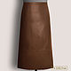 A-line skirt 'Agapia' from natural. leather/suede (any color), Skirts, Podolsk,  Фото №1