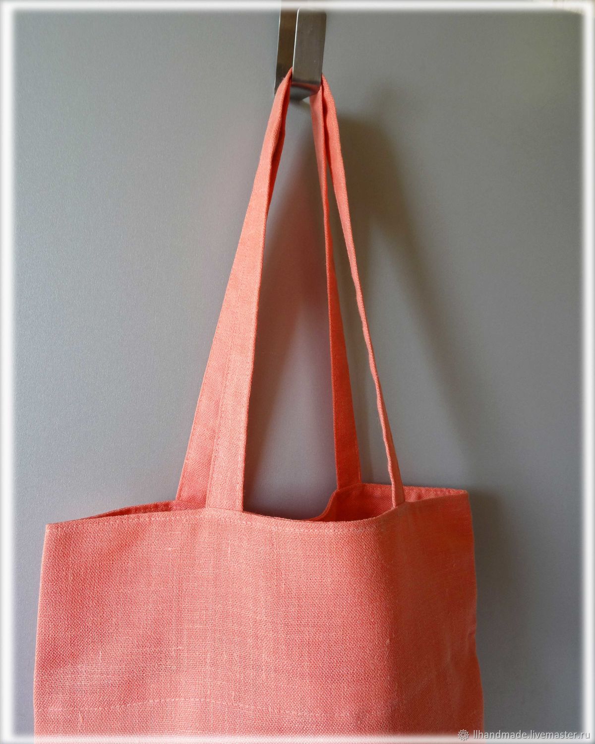 Эко-сумка "Персиковое лето" - ручная вышивка, авоська, льняная сумка