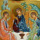 Order HOLY TRINITY , hand painted icon on gold. ikon rus. Livemaster. . Icons Фото №3