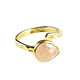 Gold Ring with Quartz, Dimensionless Ring with Rose Quartz Stone. Rings. Irina Moro. My Livemaster. Фото №5