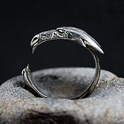 Кольцо с опалом "Северное сияние", серебро, для примера