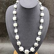 Украшения handmade. Livemaster - original item Natural kakholong necklace, rhinestone. Handmade.