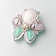 Mint Flower Transformer Brooch with Natural Stones. Brooches. Elena Potsepnya Jewelry. My Livemaster. Фото №5
