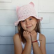 Аксессуары handmade. Livemaster - original item hats: Summer hat Kitty. Handmade.