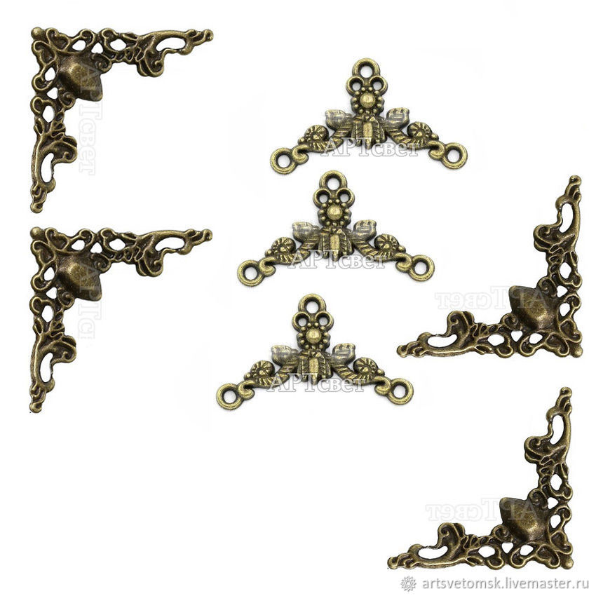 Уголки металлические для шкатулок маленькие. Металлическая фурнитура ...