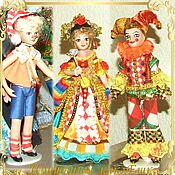 Куклы и игрушки handmade. Livemaster - original item Pinocchio, Harlequin and Columbine - dolls from a fairy tale. Handmade.