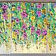Painting triptych multicolored flower waterfall 'Summer' 3 by 30h21 cm, Panels, Volgograd,  Фото №1
