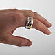Четверное кольцо с латунным сегментом. Кольца. HUSS. Ярмарка Мастеров.  Фото №4