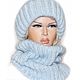 Шапка и снуд "А-ля Такори" нежно-голубой. Шапки. Ирина(shvilinka.knit). Интернет-магазин Ярмарка Мастеров.  Фото №2