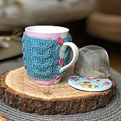 Фарфоровый чайник в кофточке из мохера «Восточная сказка»