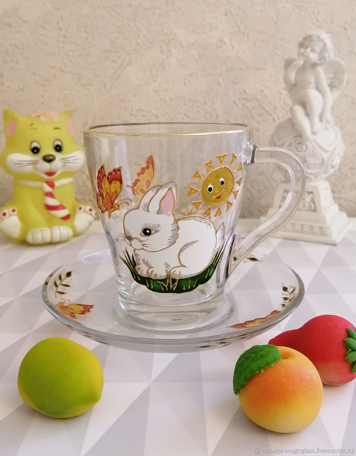 Чайная пара "Белый кролик", Детская посуда, Снежинск,  Фото №1